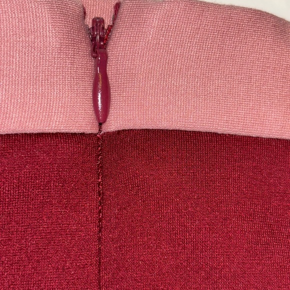 🔥SALE Anthropologie "Hutch Milan" Color Blocked Mini Wine & Pink Skirt 4 - Picture 3 of 10